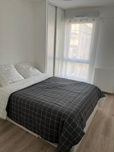 Postel nebo postele na pokoji v ubytování Appartement cosy à Bron