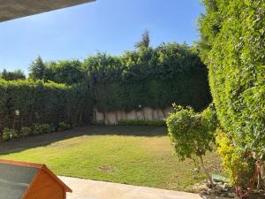 a garden with a large yard with a fence at Elkarma 4 in Sheikh Zayed