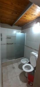 a bathroom with a toilet and a sink at Complejo Solitudine in Cacheuta +22 photos