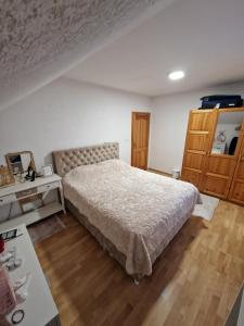 1 dormitorio con 1 cama y vestidor en Ilidža فله مع حديقة en Sarajevo