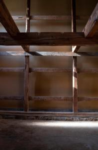 a wooden beam in a room with a ceiling at Hanakaijichi - Vacation STAY 74775v in Wajima