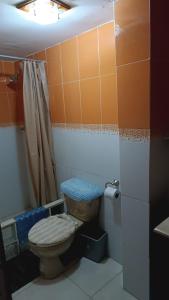 La salle de bains est pourvue d'une douche et de toilettes. dans l'établissement Casa Boulevard, à Mexico