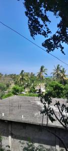 a roof of a building with palm trees in the background at Romantic Homestay in Kuta Lombok