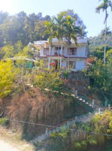 a house on top of a hill with palm trees at Barbet Homestay Kitam in Namchi