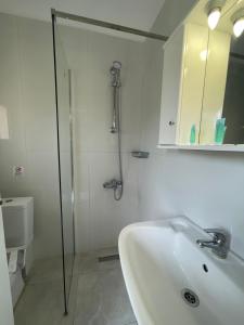 A bathroom at Banos Apartments and swimming pool