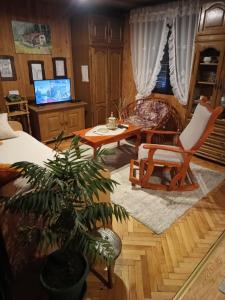 sala de estar con sofá y mesa en Savinacki kutak, en Takovo