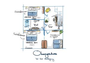 El plano del piso de Hästens Ferienhaus "Maison Eveline" - chez Douverne