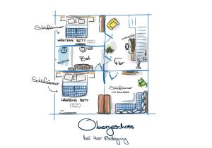 El plano del piso de Hästens Ferienhaus "Maison Eveline" - chez Douverne