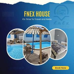 a collage of photos of a resort with a pool at Fnex House in Dahab