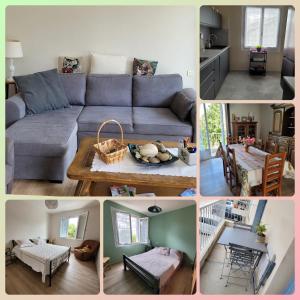 uma colagem de diferentes imagens de uma sala de estar em Appartement Le Pontet em Avignon