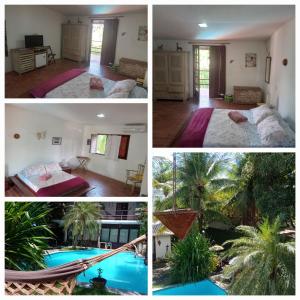 a collage of pictures of a bedroom and a pool at Exclusive Guest House in Porto De Galinhas
