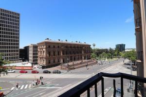Uma visão geral de Melbourne ou uma vista da cidade tirada do apartamento