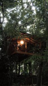 una casa en el árbol en medio del bosque en Green Park Safari House, en Udawalawe