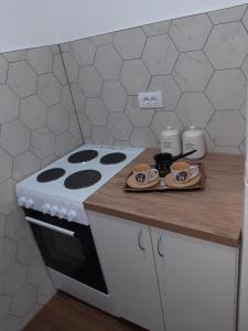 Kuchyň nebo kuchyňský kout v ubytování Apartman-Glavas I