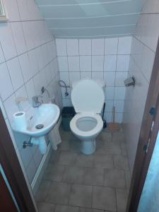 Koupelna v ubytování Penzion Krušnohorka