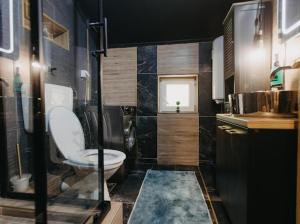 a bathroom with a toilet and a sink at NL Studio Apartments in Nevesinje