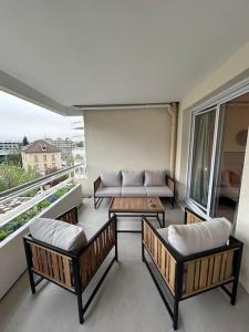 Posezení v ubytování T2 cosy avec parking