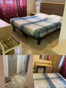 1 dormitorio con 1 cama y 1 dormitorio con mesa en HOTEL BISSI, en Milán