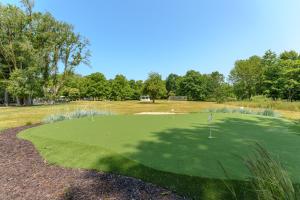 een golfbaan met een putting green bij Private Pool & Lake MI access, hot tub, putting green, basketball court, and more! in Fennville