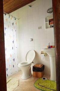 a bathroom with a toilet and a sink at Vill Angeli in Gonçalves