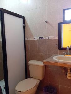 Koupelna v ubytování Hotel Juarez