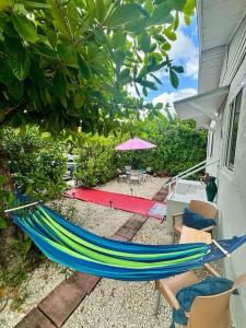 una hamaca al lado de una casa en Queen bedroom in best Location! - Private Parking, Laundry and Drop Off Lugagge, en Miami