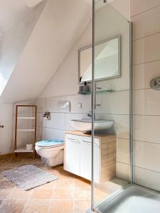 ルストにあるEPA Apartment - France styleのトイレと洗面台付きのバスルーム