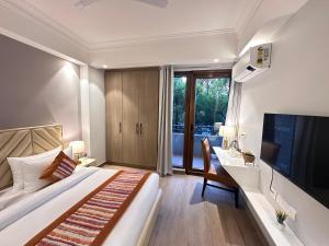 Posezení v ubytování Hotel South Ex Residency - South Ex near AIIMS Delhi - Couple Friendly