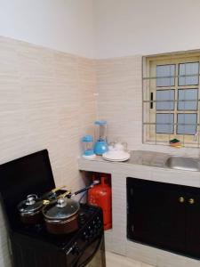 Kuchyň nebo kuchyňský kout v ubytování Appartement meublé Pantagruel