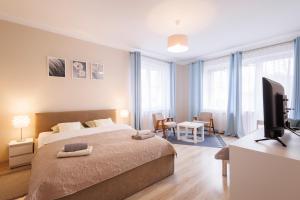 Postel nebo postele na pokoji v ubytování Apartamenty przy Parku