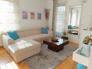 sala de estar con sofá y mesa de centro en Vila Sentić, en Vranje