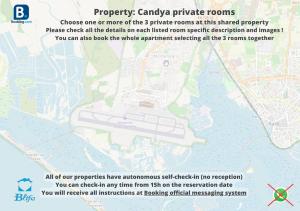 a map of the canberra parade rooms and attractions at Blife Candya private rooms in Faro