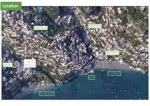a map of a city next to the water at Regina Margherita in Positano