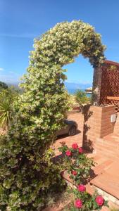 an arch with flowers in front of a house at Villa Verde in Cefalù