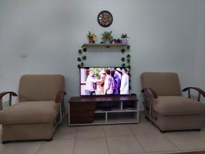 A television and/or entertainment centre at Amwaj North coast chalet in 1st floor families only