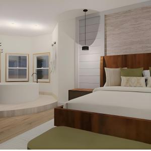 מיטה או מיטות בחדר ב-Hamakua Hotel