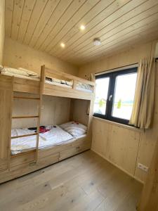 的住宿－Lelis Alpenloft - Bergchalet in Halden，一间小房间,内设双层床
