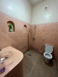 Charmante appartement privée في الصويرة: حمام مع حوض ومرحاض ودش