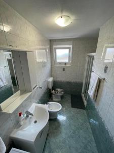 a bathroom with a sink and a toilet at Hill 3 in Viskovo