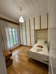 Postel nebo postele na pokoji v ubytování Artaki beach house with view