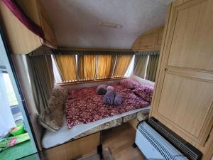 Postel nebo postele na pokoji v ubytování karavan U Goldy