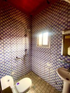 een badkamer met een toilet en een wastafel bij Hill Residence in Yaoundé