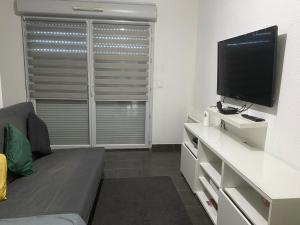 Televízia a/alebo spoločenská miestnosť v ubytovaní GK2night, appartement avec parking sous sol gratuit