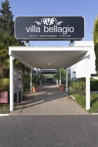 a sign for a villa bellerica motel external entrance at Hôtel Villa Bellagio Blois by Popinns in La Chaussée-Saint-Victor