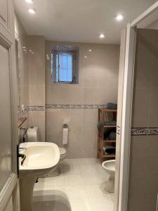 a bathroom with a sink and a toilet at Acogedor chalet en la Sierra in Cercedilla