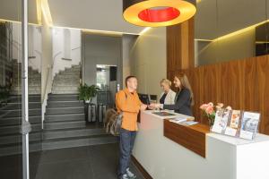 Lobbyn eller receptionsområdet på Hotel Augustiner Tor