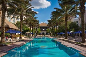 a pool at the resort with palm trees and chairs at Gaylord Palms Resort & Convention Center in Orlando