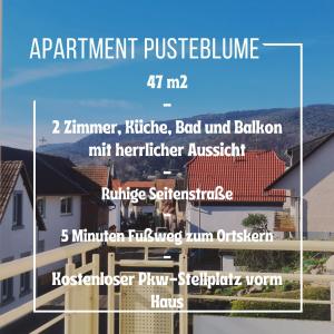 uma colagem de fotos de casas com as palavras apartamento pestilence em Apartment Pusteblume mit Balkon, neu teilrenoviert em Sankt Martin