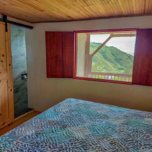 Schlafzimmer mit einem Bett und einem Fenster in der Unterkunft Finca La Macarena by Welttisch in Génova