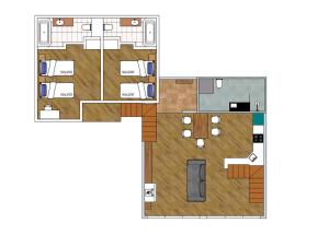 Majutuskoha Gudauri Summer Apartment - Fireplace, Netflix on 100" Projector Screen, Full kitchen korruse plaan